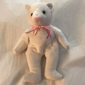 Pinky Bear (white) Collectible 1999 Komen Foundation